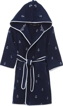 Dětský župan MARINE BOY s kapucí v dárkovém balení - Tmavě modrá, cm), Soft Cotton
